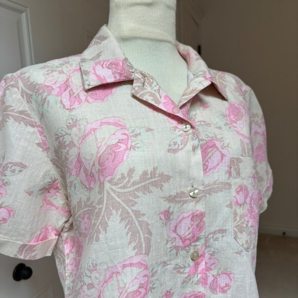 Carlies Court Vintage Floral Linen Blouse - Picture 4 of 11
